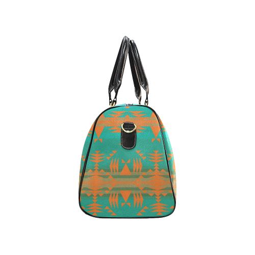 Between the Mountains Deep Lake Orange New Waterproof Travel Bag/Large (Model 1639) Waterproof Travel Bags (1639) e-joyer