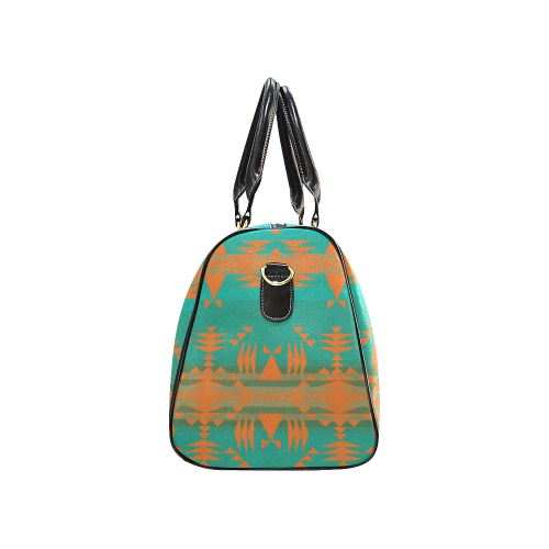 Between the Mountains Deep Lake Orange New Waterproof Travel Bag/Large (Model 1639) Waterproof Travel Bags (1639) e-joyer