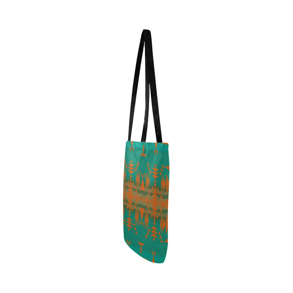Between the Mountains Deep Lake Orange Reusable Shopping Bag Model 1660 (Two sides) Shopping Tote Bag (1660) e-joyer
