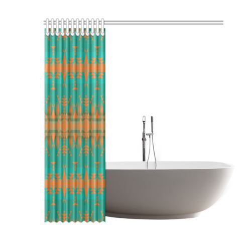 Between the Mountains Deep Lake Orange Shower Curtain 60"x72" Shower Curtain 60"x72" e-joyer