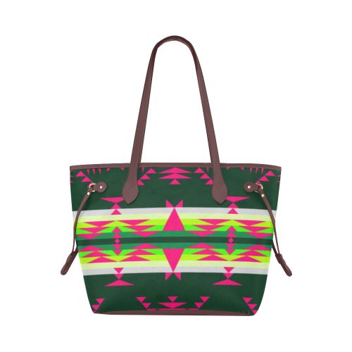 Between the Mountains Deep Lake Sunset Clover Canvas Tote Bag (Model 1661) Clover Canvas Tote Bag (1661) e-joyer