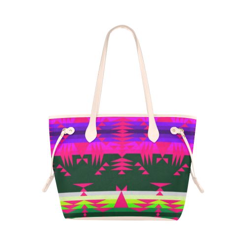 Between the Mountains Deep Lake Sunset Clover Canvas Tote Bag (Model 1661) Clover Canvas Tote Bag (1661) e-joyer