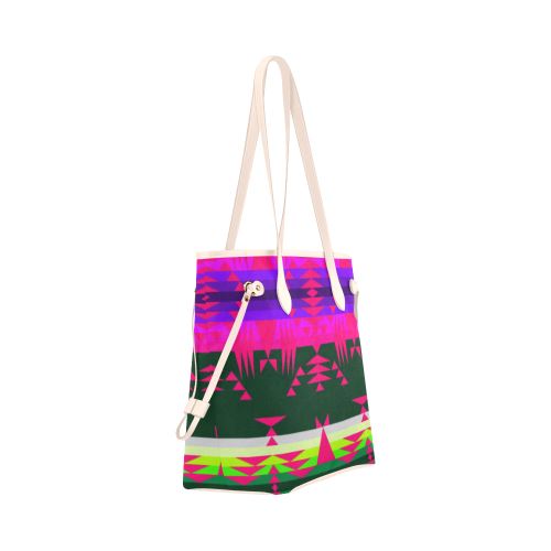 Between the Mountains Deep Lake Sunset Clover Canvas Tote Bag (Model 1661) Clover Canvas Tote Bag (1661) e-joyer