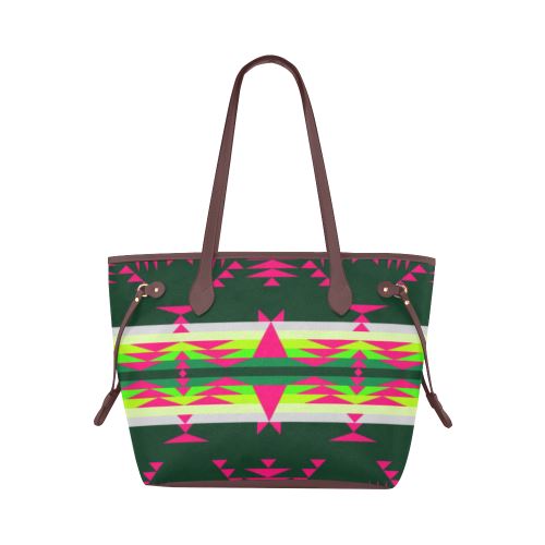 Between the Mountains Deep Lake Sunset Clover Canvas Tote Bag (Model 1661) Clover Canvas Tote Bag (1661) e-joyer