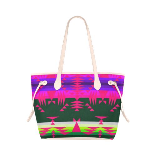 Between the Mountains Deep Lake Sunset Clover Canvas Tote Bag (Model 1661) Clover Canvas Tote Bag (1661) e-joyer