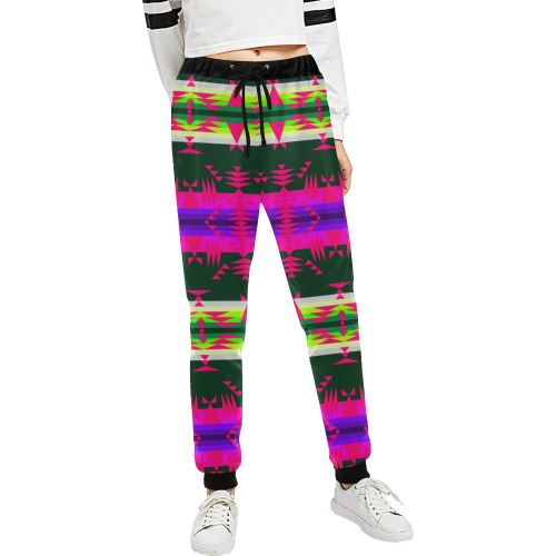 Between the Mountains Deep Lake Sunset Women's All Over Print Sweatpants (Model L11) Women's All Over Print Sweatpants (L11) e-joyer