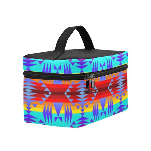 Between the Mountains Fire Cosmetic Bag/Large (Model 1658) Cosmetic Bag e-joyer