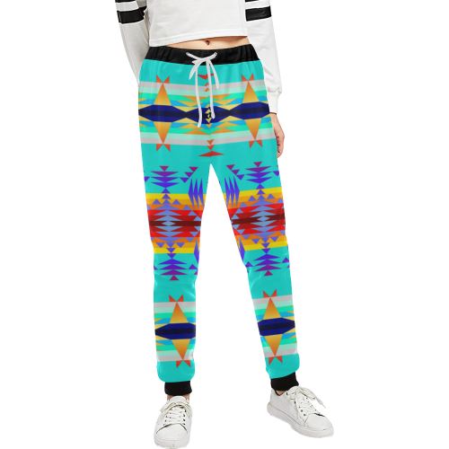 Between the Mountains Fire Women's All Over Print Sweatpants (Model L11) Women's All Over Print Sweatpants (L11) e-joyer