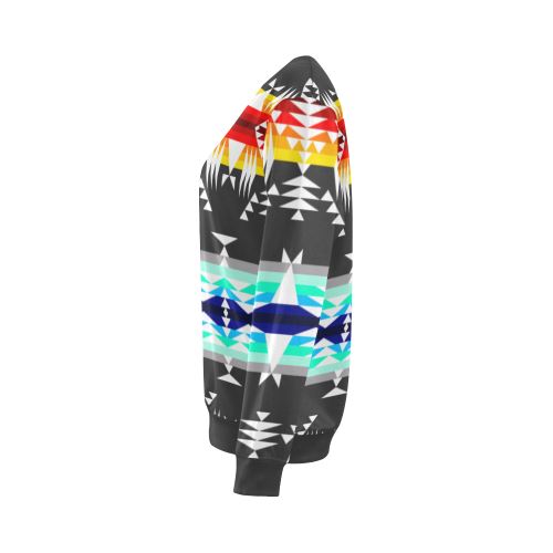 Between the Mountains Gray All Over Print Crewneck Sweatshirt for Women (Model H18) Crewneck Sweatshirt for Women (H18) e-joyer