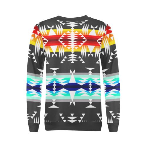 Between the Mountains Gray All Over Print Crewneck Sweatshirt for Women (Model H18) Crewneck Sweatshirt for Women (H18) e-joyer