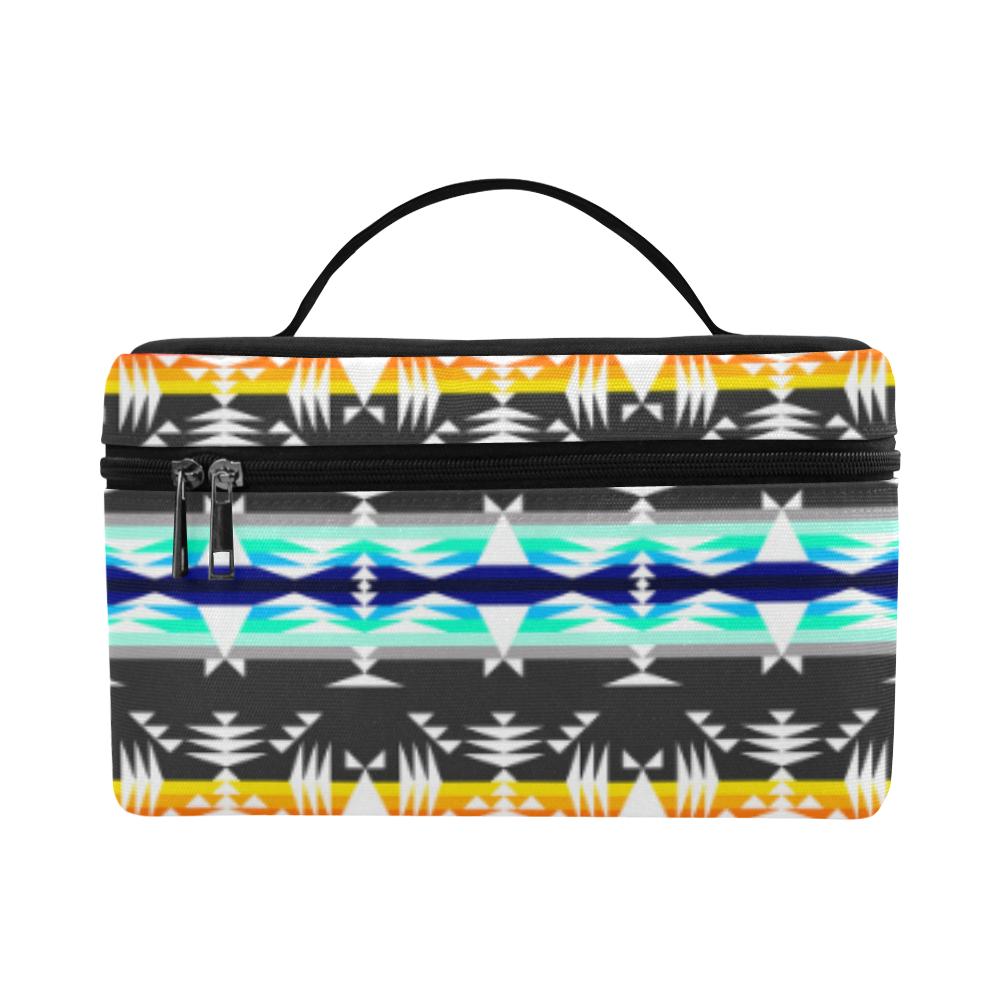 Between the Mountains Gray Cosmetic Bag/Large (Model 1658) Cosmetic Bag e-joyer