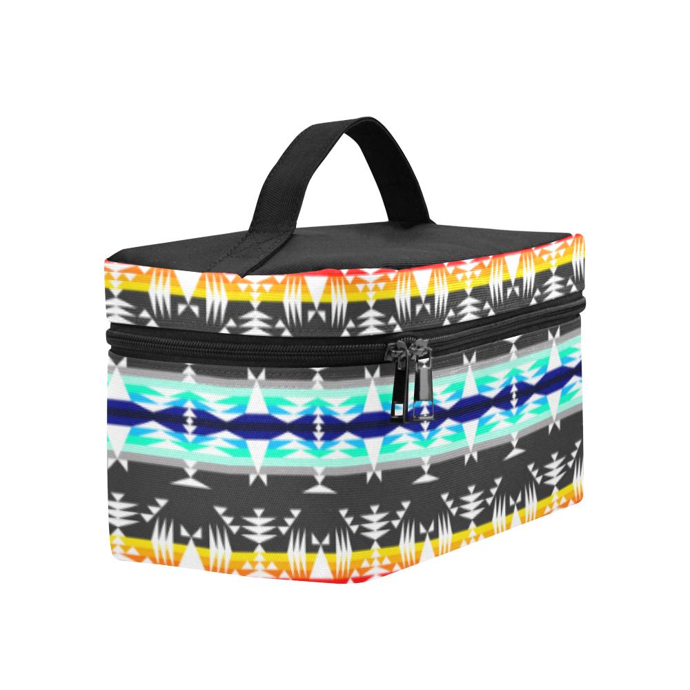 Between the Mountains Gray Cosmetic Bag/Large (Model 1658) Cosmetic Bag e-joyer