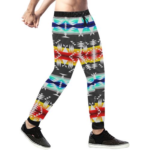 Between the Mountains Gray Men's All Over Print Sweatpants (Model L11) Men's All Over Print Sweatpants (L11) e-joyer