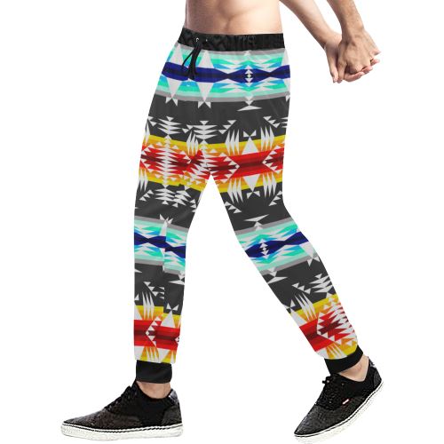 Between the Mountains Gray Men's All Over Print Sweatpants (Model L11) Men's All Over Print Sweatpants (L11) e-joyer