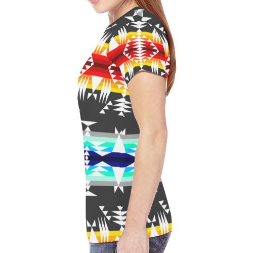 Between the Mountains Gray New All Over Print T-shirt for Women (Model T45) New All Over Print T-shirt for Women (T45) e-joyer