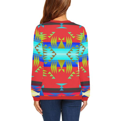 Between the Mountains Greasy Sierra All Over Print Crewneck Sweatshirt for Women (Model H18) Crewneck Sweatshirt for Women (H18) e-joyer