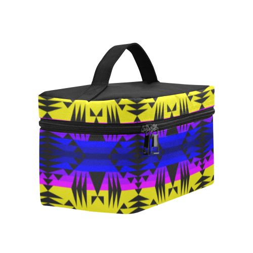 Between the Mountains Greasy Yellow Cosmetic Bag/Large (Model 1658) Cosmetic Bag e-joyer