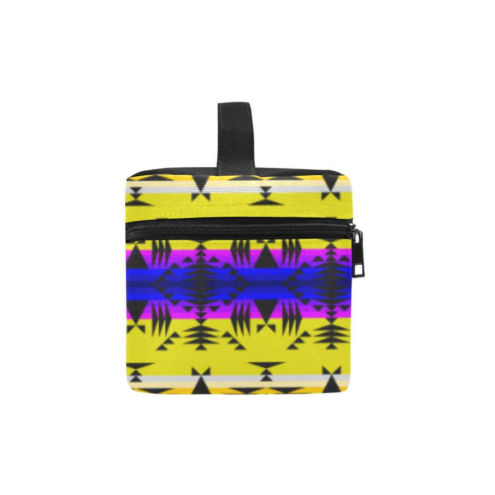 Between the Mountains Greasy Yellow Cosmetic Bag/Large (Model 1658) Cosmetic Bag e-joyer