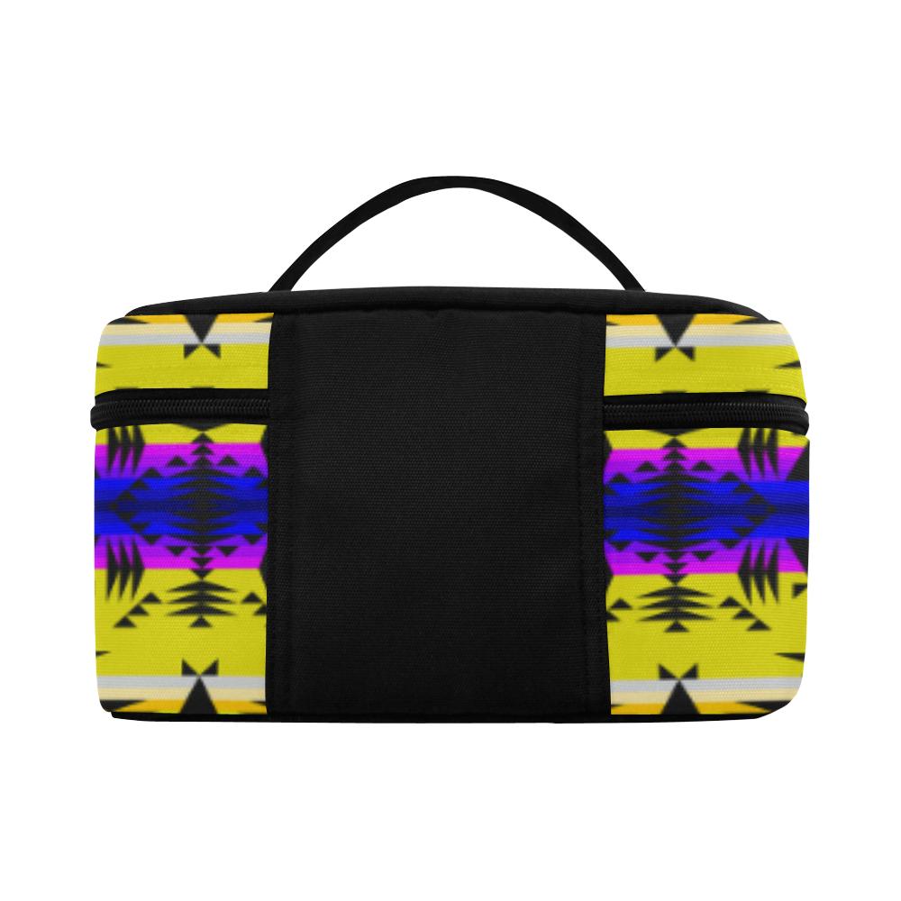 Between the Mountains Greasy Yellow Cosmetic Bag/Large (Model 1658) Cosmetic Bag e-joyer