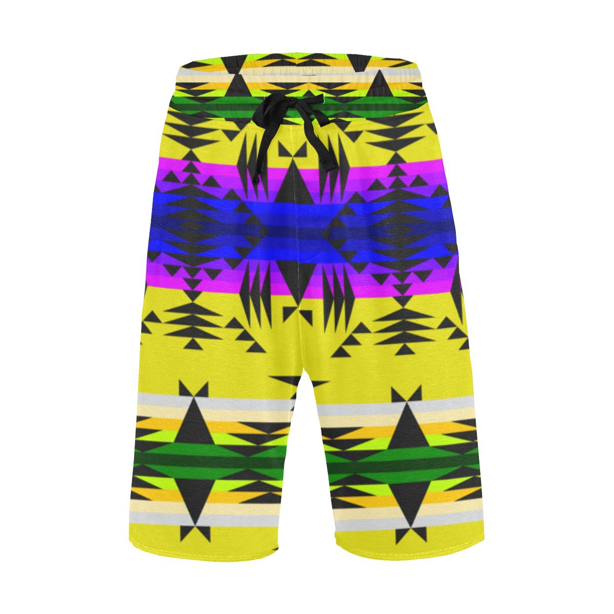 Between the Mountains Greasy Yellow Men's All Over Print Casual Shorts (Model L23) Men's Casual Shorts (L23) e-joyer