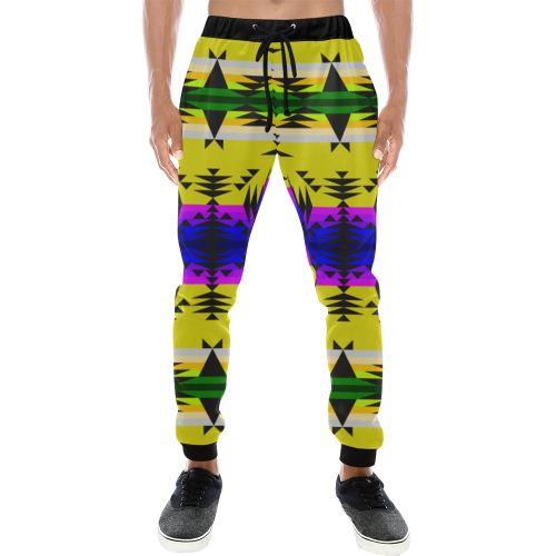 Between the Mountains Greasy Yellow Men's All Over Print Sweatpants (Model L11) Men's All Over Print Sweatpants (L11) e-joyer
