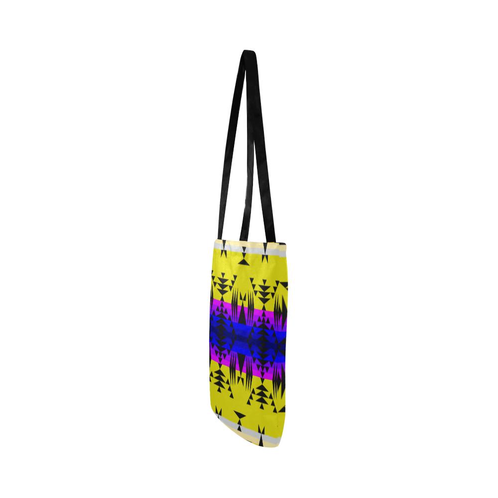 Between the Mountains Greasy Yellow Reusable Shopping Bag Model 1660 (Two sides) Shopping Tote Bag (1660) e-joyer