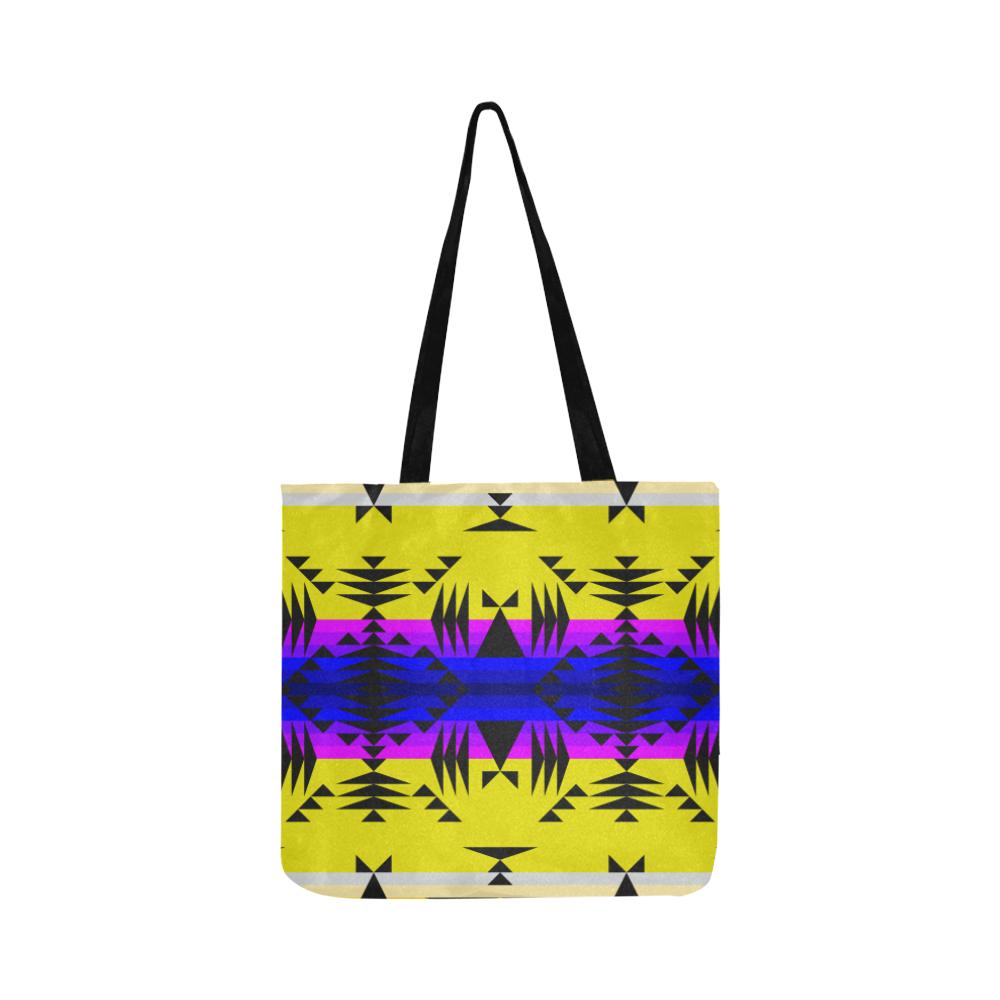 Between the Mountains Greasy Yellow Reusable Shopping Bag Model 1660 (Two sides) Shopping Tote Bag (1660) e-joyer