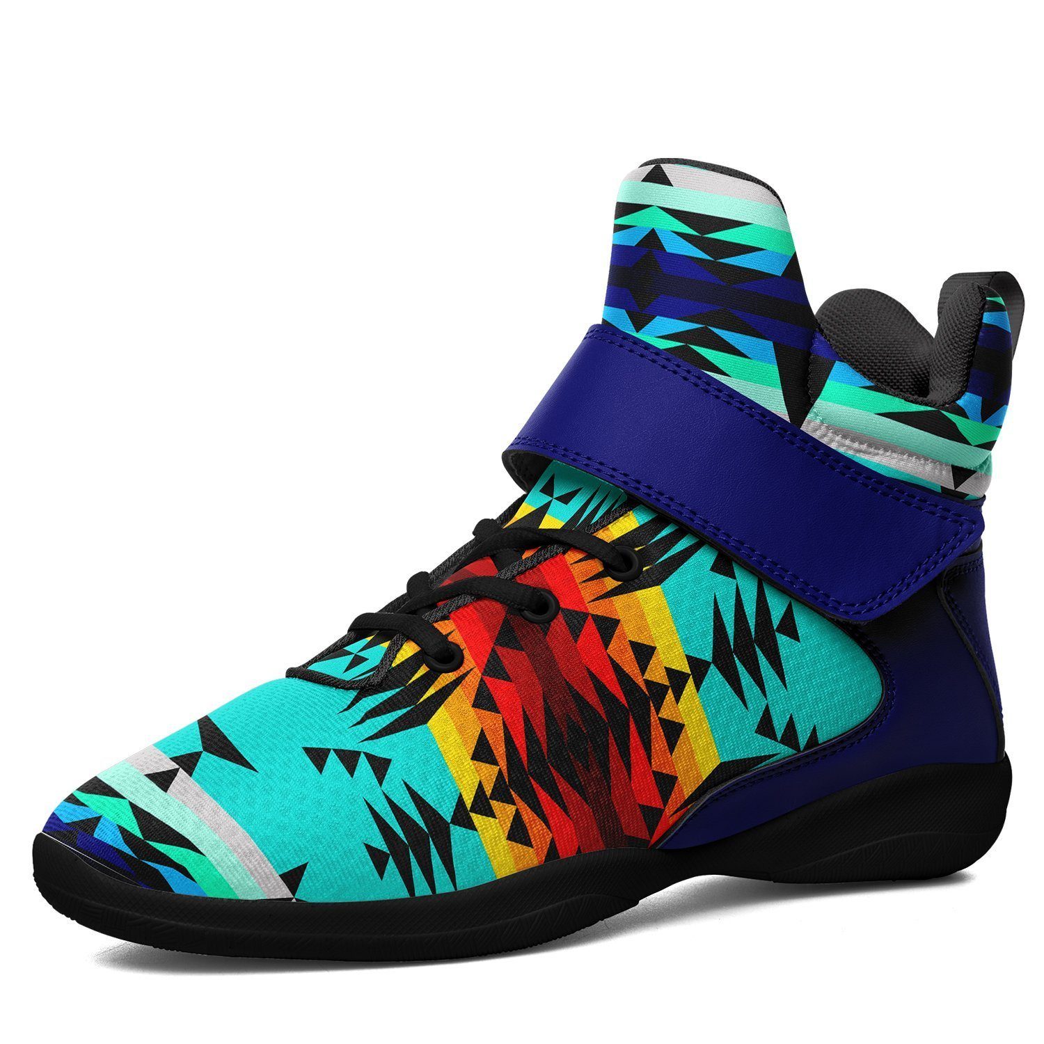 Between the Mountains Kid's Ipottaa Basketball / Sport High Top Shoes 49 Dzine US Child 12.5 / EUR 30 Black Sole with Blue Strap