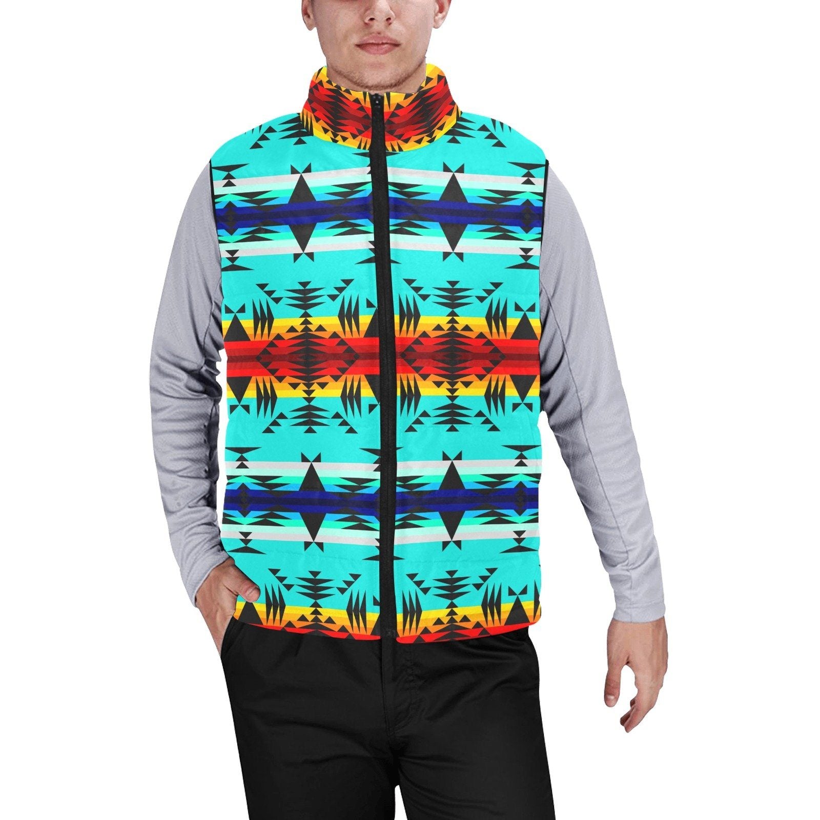 Between the Mountains Men's Padded Vest Jacket (Model H44) Men's Padded Vest Jacket (H44) e-joyer