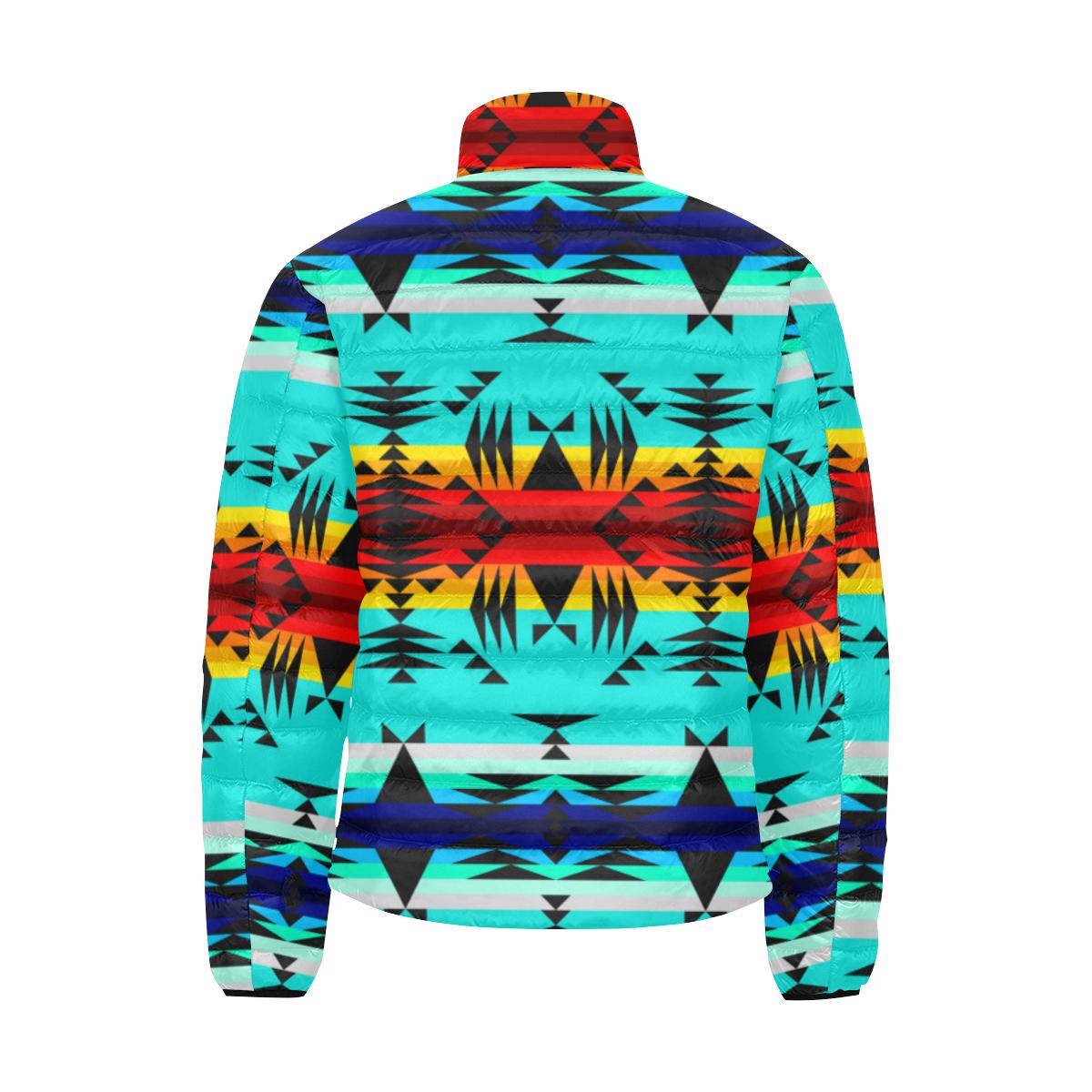 Between the Mountains Men's Stand Collar Padded Jacket (Model H41) Men's Stand Collar Padded Jacket (H41) e-joyer