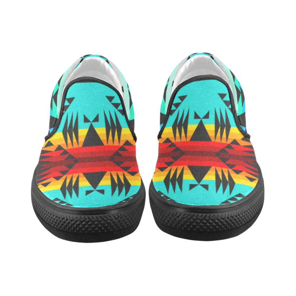 Between the Mountains Men's Unusual Slip-on Canvas Shoes (Model 019) Men's Unusual Slip-on Canvas Shoes (019) e-joyer