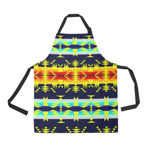 Between the Mountains Navy Yellow All Over Print Apron All Over Print Apron e-joyer