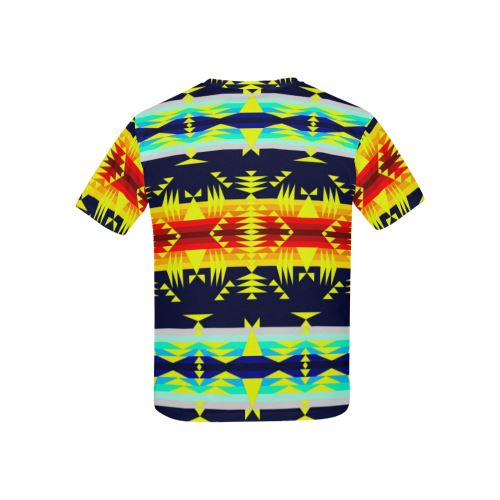 Between the Mountains Navy Yellow All Over Print T-shirt for Kid (USA Size) (Model T40) All Over Print T-shirt for Kid (T40) e-joyer