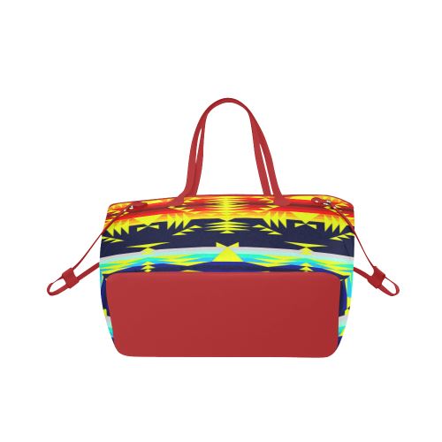 Between the Mountains Navy Yellow Clover Canvas Tote Bag (Model 1661) Clover Canvas Tote Bag (1661) e-joyer