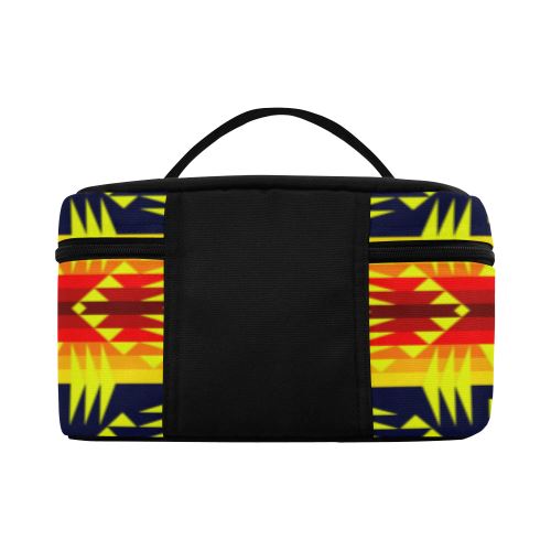 Between the Mountains Navy Yellow Cosmetic Bag/Large (Model 1658) Cosmetic Bag e-joyer