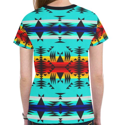 Between the Mountains New All Over Print T-shirt for Women (Model T45) New All Over Print T-shirt for Women (T45) e-joyer