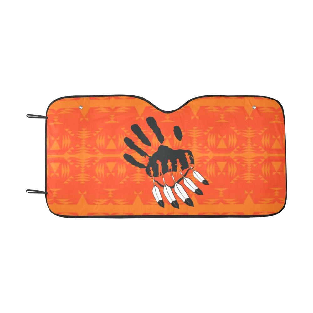 Between the Mountains Orange A feather for each Car Sun Shade 55"x30" Car Sun Shade e-joyer