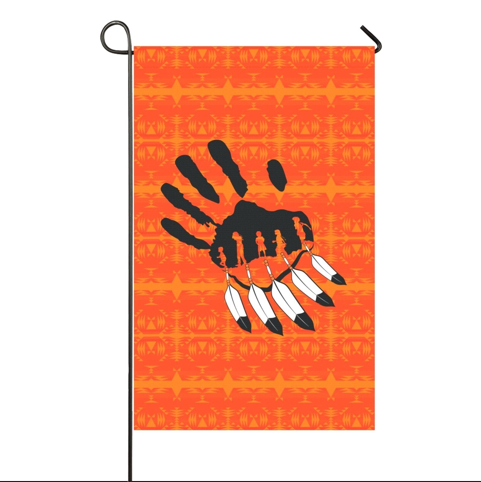 Between the Mountains Orange - A feather for Each Garden Flag 36''x60'' (Two Sides Printing) Garden Flag 36‘’x60‘’ (Two Sides) e-joyer