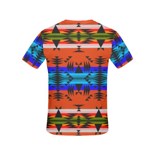 Between the Mountains Orange All Over Print T-shirt for Women/Large Size (USA Size) (Model T40) All Over Print T-Shirt for Women/Large (T40) e-joyer