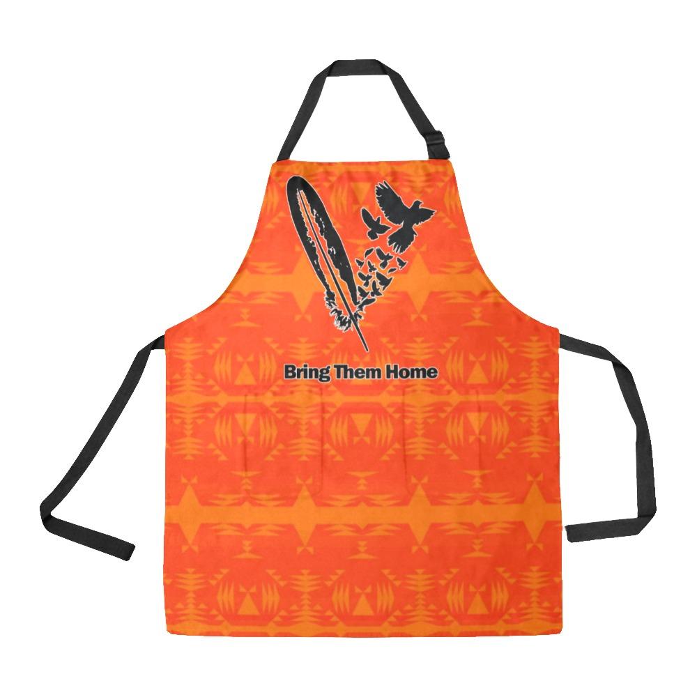 Between the Mountains Orange Bring Them Home All Over Print Apron All Over Print Apron e-joyer