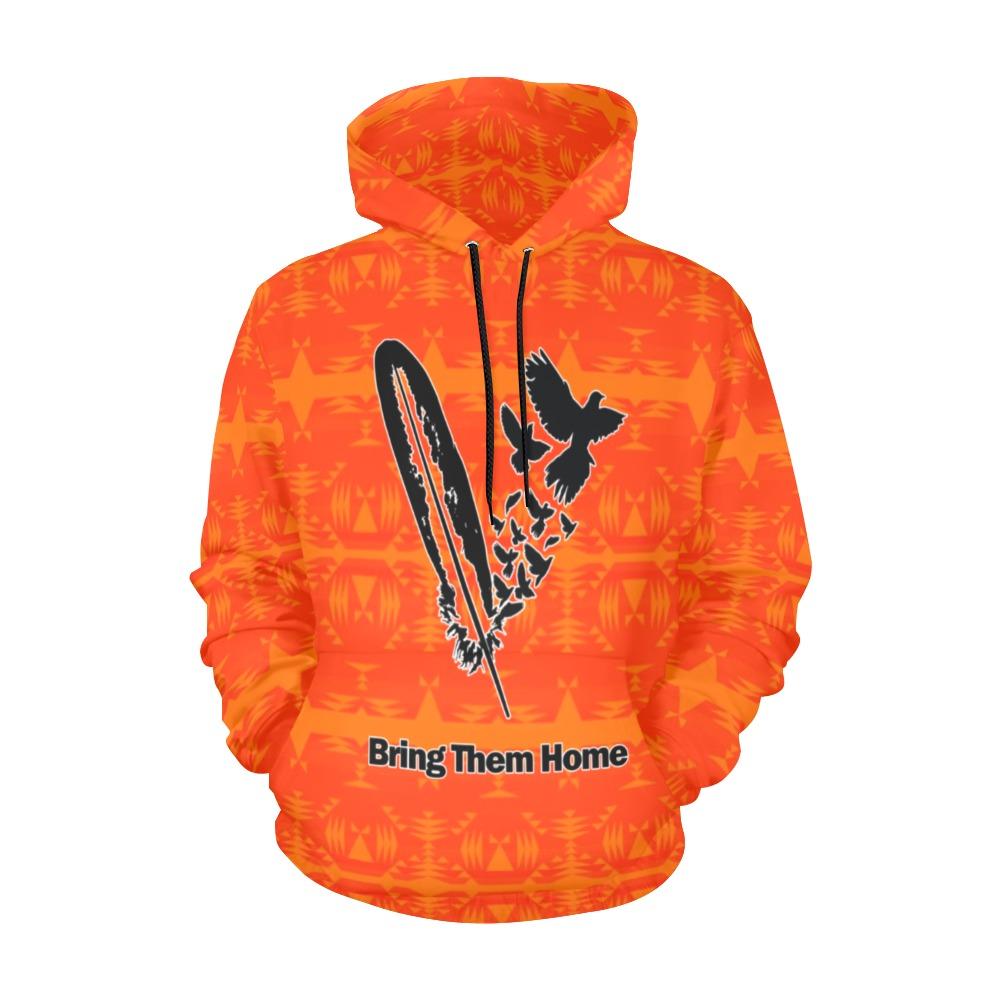 Between the Mountains Orange Bring Them Home All Over Print Hoodie for Men (USA Size) (Model H13) All Over Print Hoodie for Men (H13) e-joyer