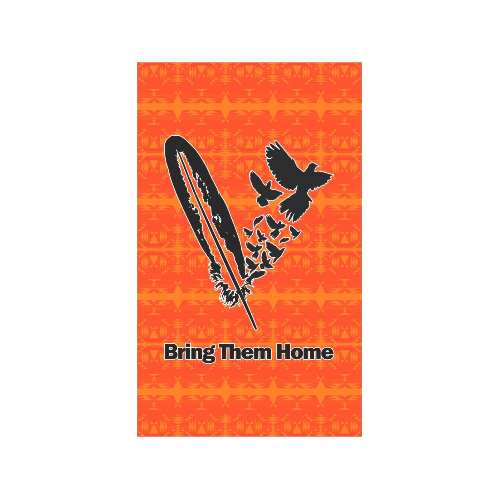 Between the Mountains Orange - Bring Them Home Feather with Doves Garden Flag 36''x60'' (Two Sides Printing) Garden Flag 36‘’x60‘’ (Two Sides) e-joyer