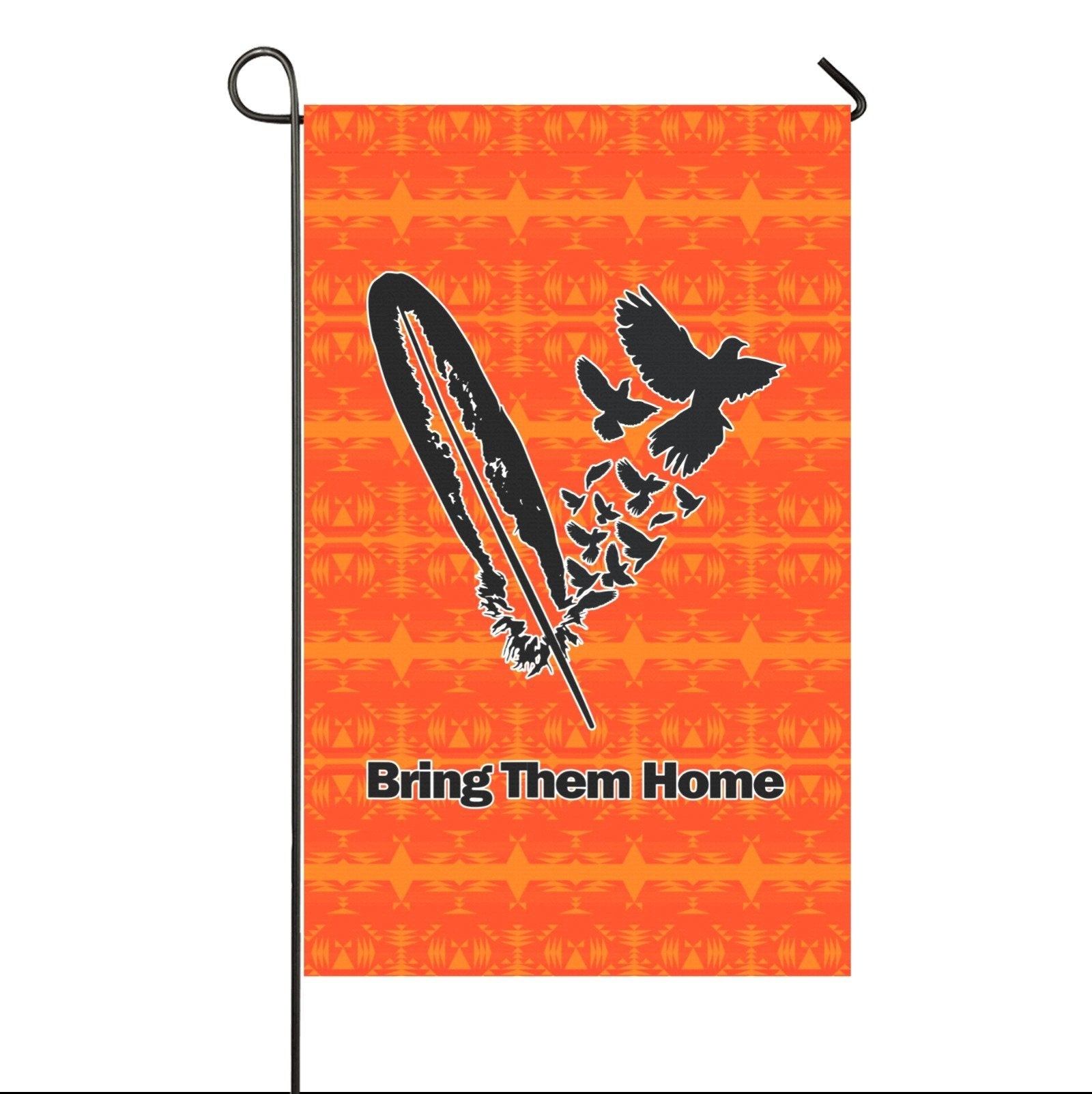 Between the Mountains Orange - Bring Them Home Feather with Doves Garden Flag 36''x60'' (Two Sides Printing) Garden Flag 36‘’x60‘’ (Two Sides) e-joyer