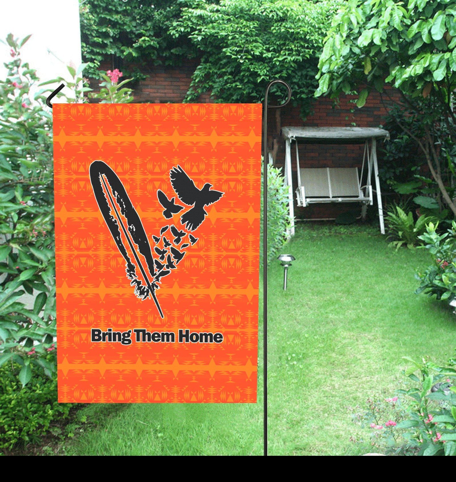 Between the Mountains Orange - Bring Them Home Garden Flag 28''x40'' (Two Sides Printing) Garden Flag 28‘’x40‘’ (Two Sides) e-joyer