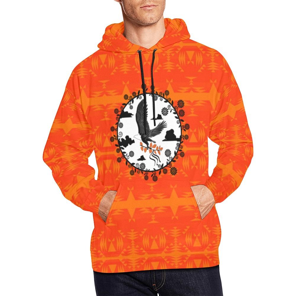 Between the Mountains Orange Carrying Their Prayers All Over Print Hoodie for Men (USA Size) (Model H13) All Over Print Hoodie for Men (H13) e-joyer
