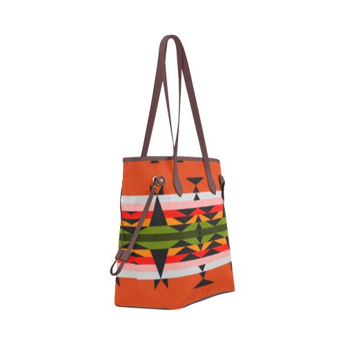 Between the Mountains Orange Clover Canvas Tote Bag (Model 1661) Clover Canvas Tote Bag (1661) e-joyer
