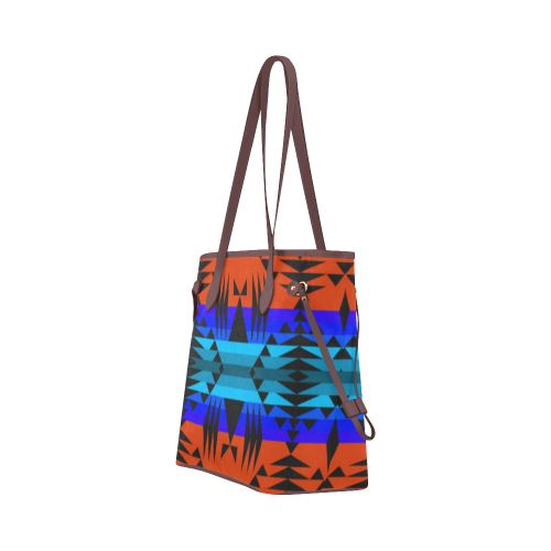 Between the Mountains Orange Clover Canvas Tote Bag (Model 1661) Clover Canvas Tote Bag (1661) e-joyer