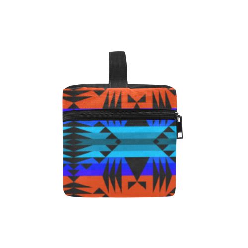 Between the Mountains Orange Cosmetic Bag/Large (Model 1658) Cosmetic Bag e-joyer