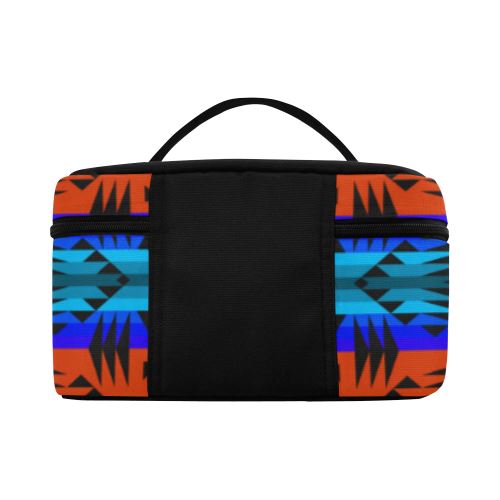 Between the Mountains Orange Cosmetic Bag/Large (Model 1658) Cosmetic Bag e-joyer