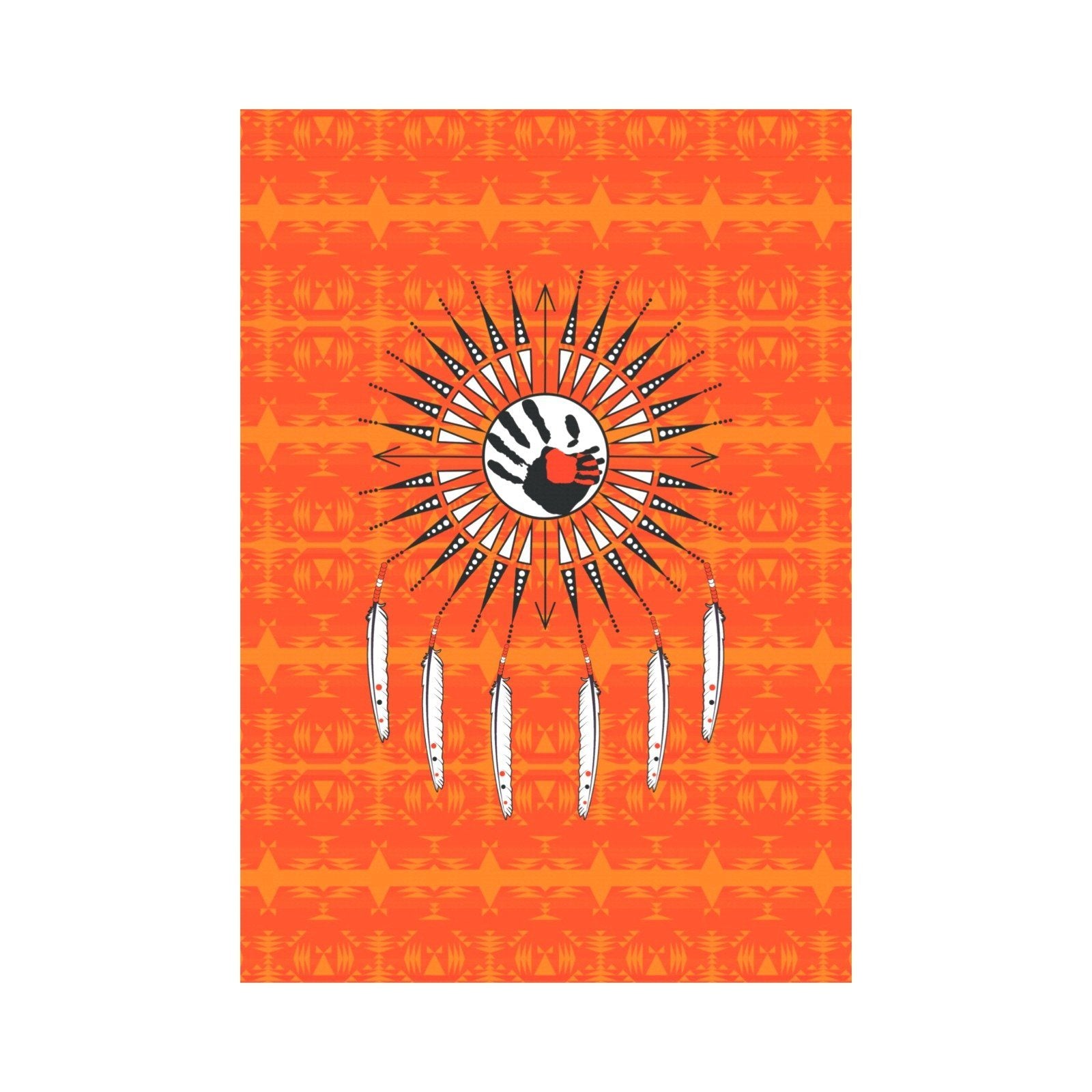 Between the Mountains Orange - Feather Directions Garden Flag 28''x40'' (Two Sides Printing) Garden Flag 28‘’x40‘’ (Two Sides) e-joyer